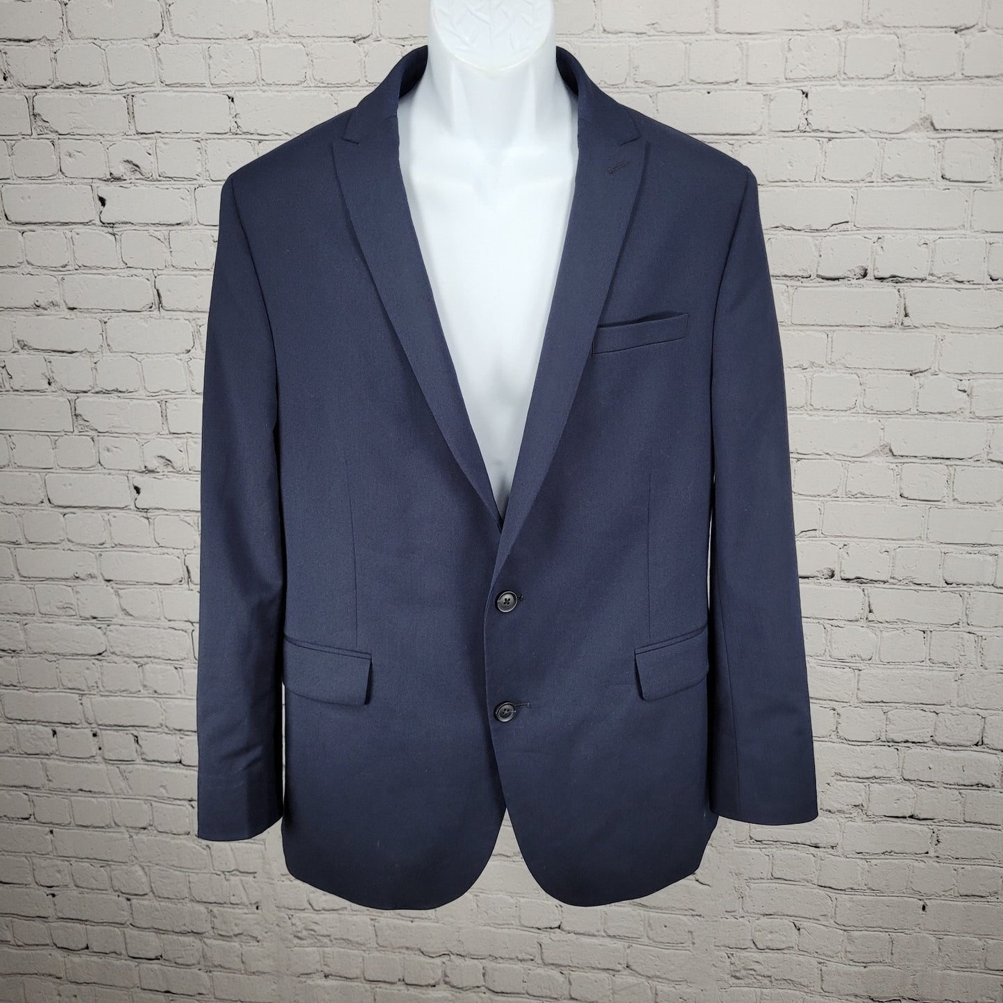 J. Ferrar Navy Slim Fit Ultra Comfort Stretch Peak Blazer Suit Jacket Size 42R