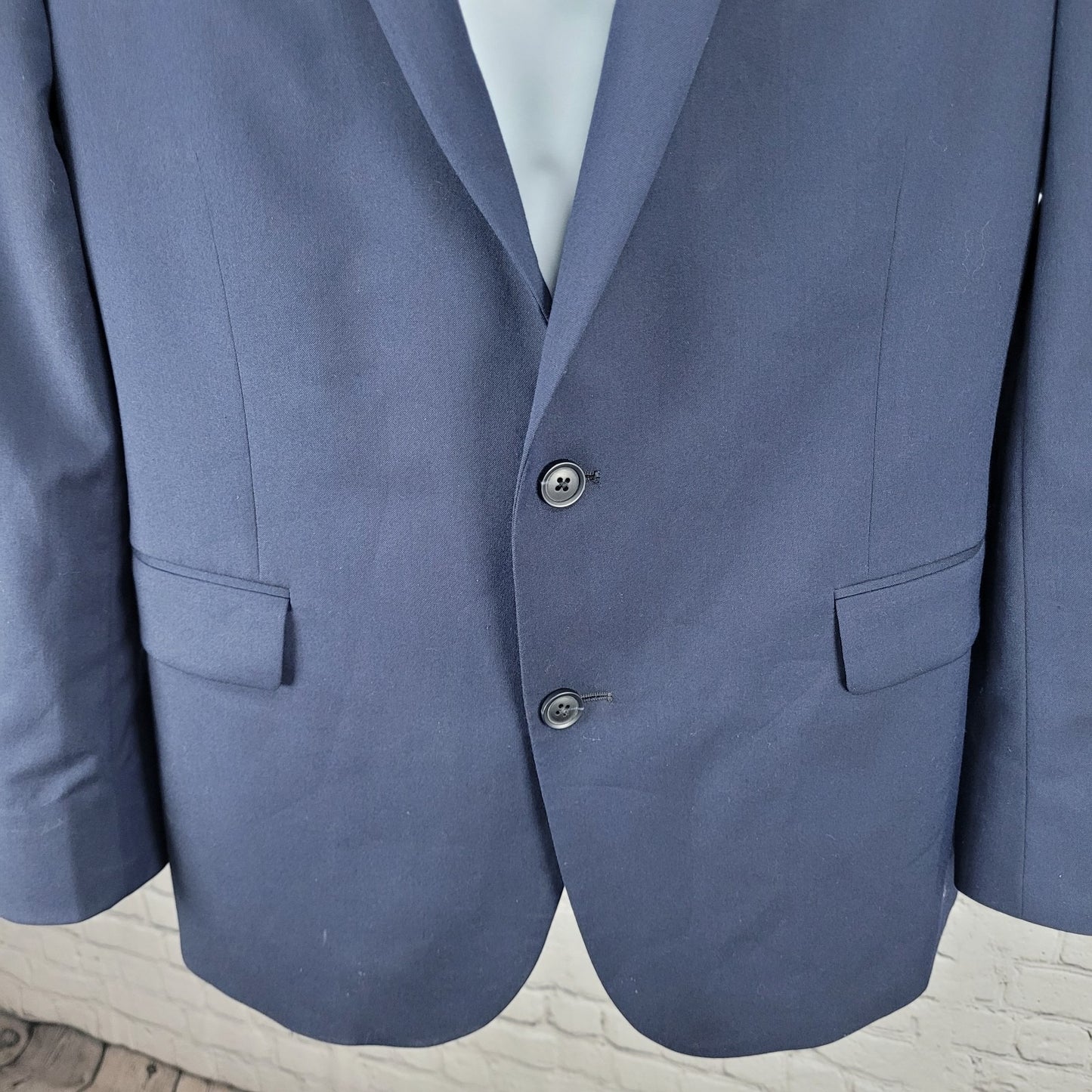 J. Ferrar Navy Slim Fit Ultra Comfort Stretch Peak Blazer Suit Jacket Size 42R