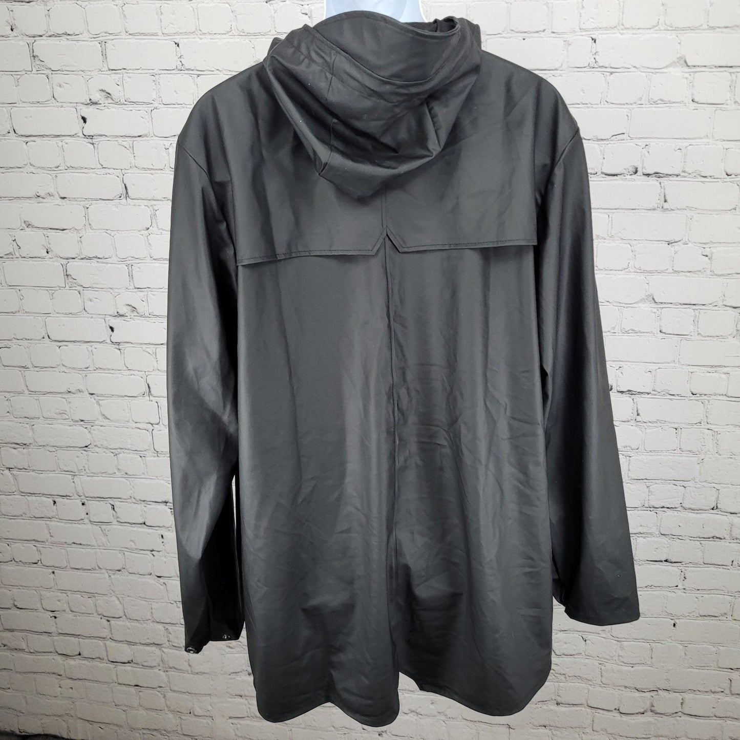 T Mobile Advertising Black RAINS Hooded Lightweight Rain Jacket Coat Size XL