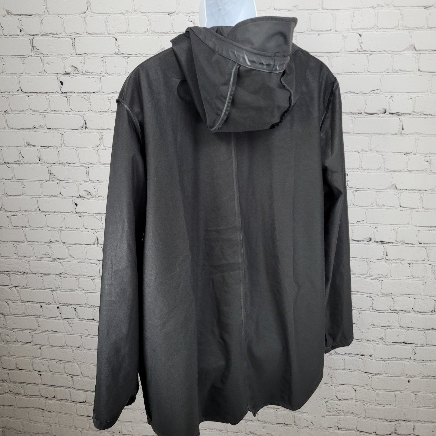 T Mobile Advertising Black RAINS Hooded Lightweight Rain Jacket Coat Size XL