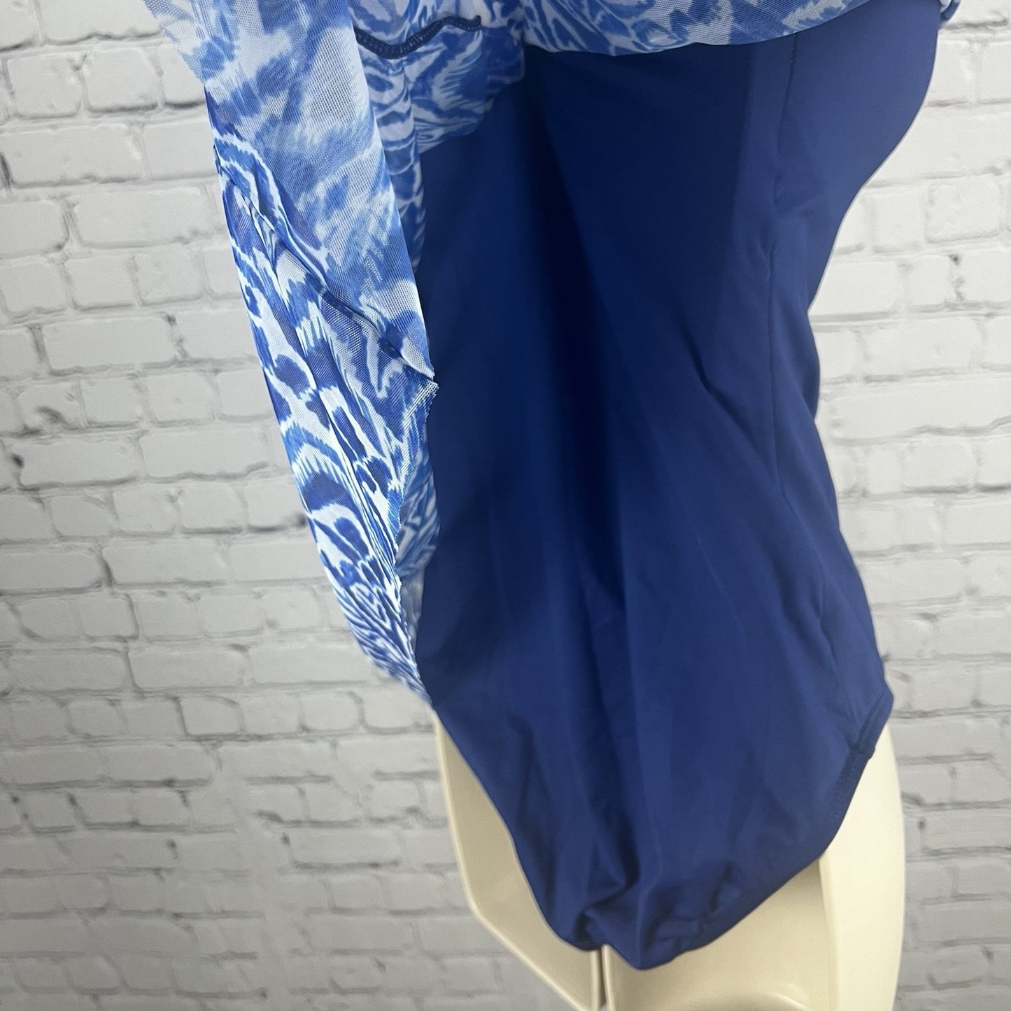 Lauren Ralph Lauren Blue Sheer Strapless One Piece Lightly Padded Swimsuit 8