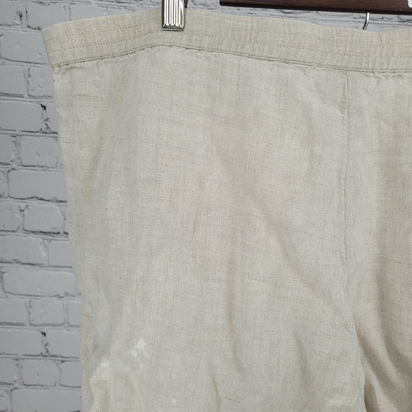 J. Jill Beige 100% Linen Lighweight High Rise Pull On Pants Size LT (39x32)