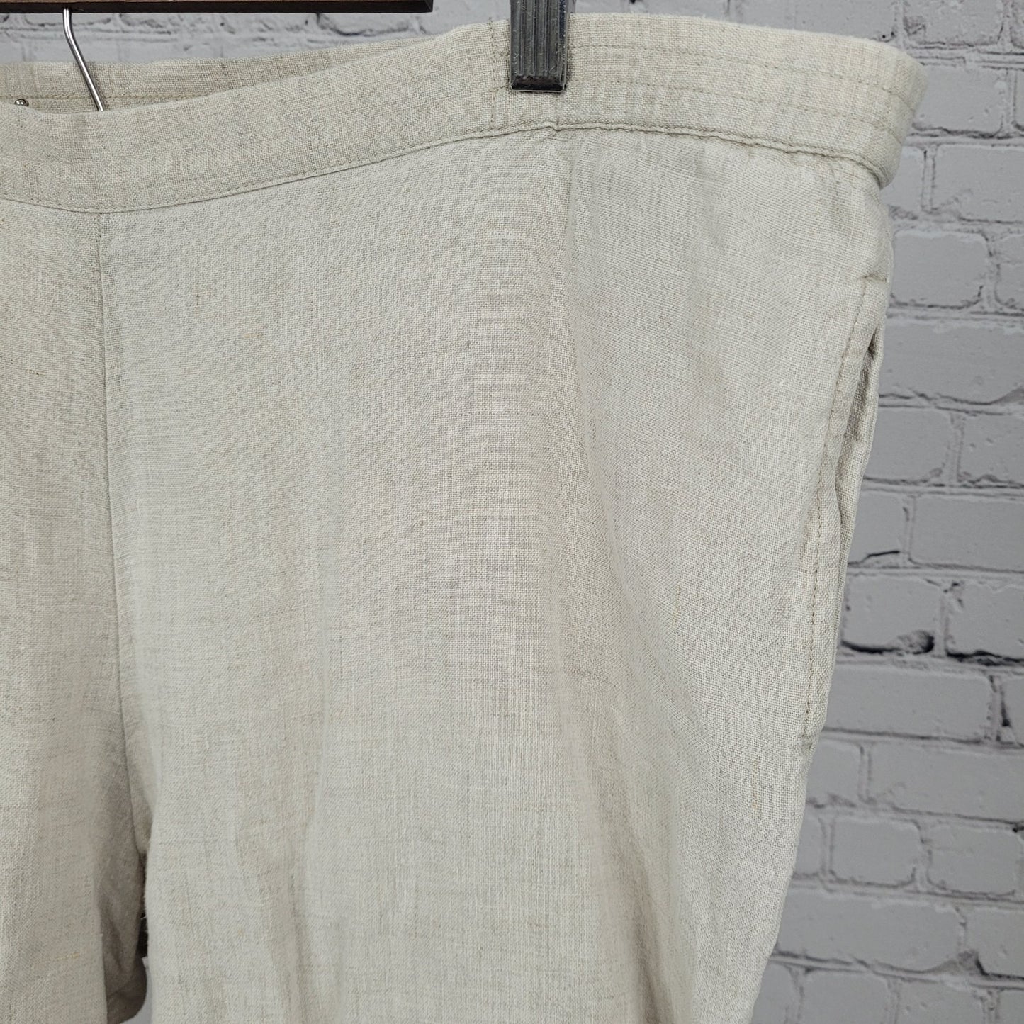 J. Jill Beige 100% Linen Lighweight High Rise Pull On Pants Size LT (39x32)