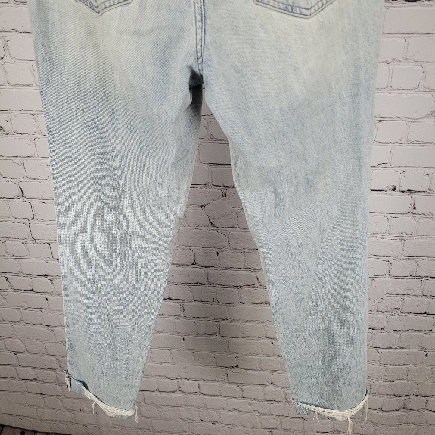 Pistola Light Wash Blue Denim Distressed Cuffed Mid Rise Jeans Size 25 (27x28)