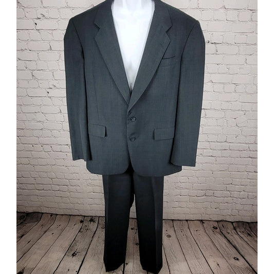 Hart Schaffner & Marx Blue Check Full Suit USA Made Jacket Size 42R Pants 34x31