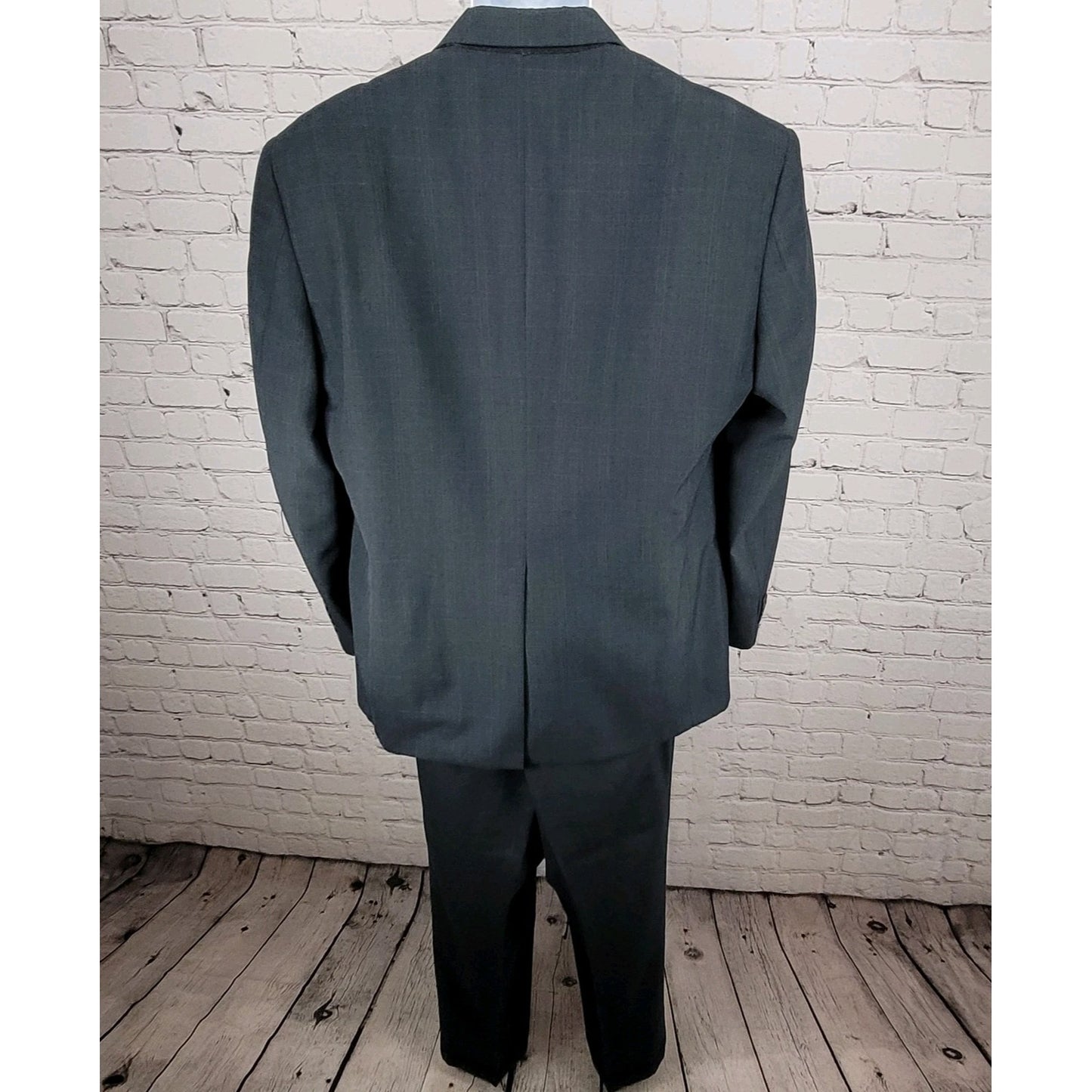 Hart Schaffner & Marx Blue Check Full Suit USA Made Jacket Size 42R Pants 34x31