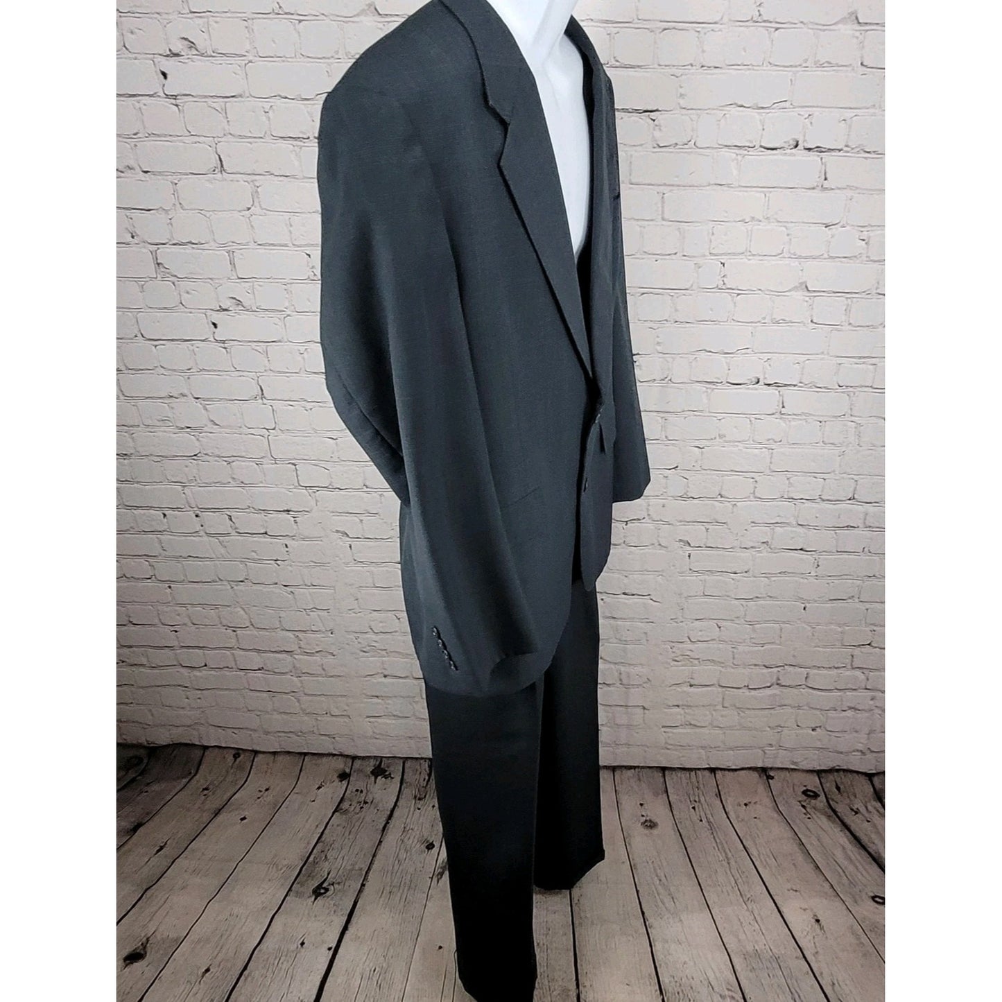 Hart Schaffner & Marx Blue Check Full Suit USA Made Jacket Size 42R Pants 34x31