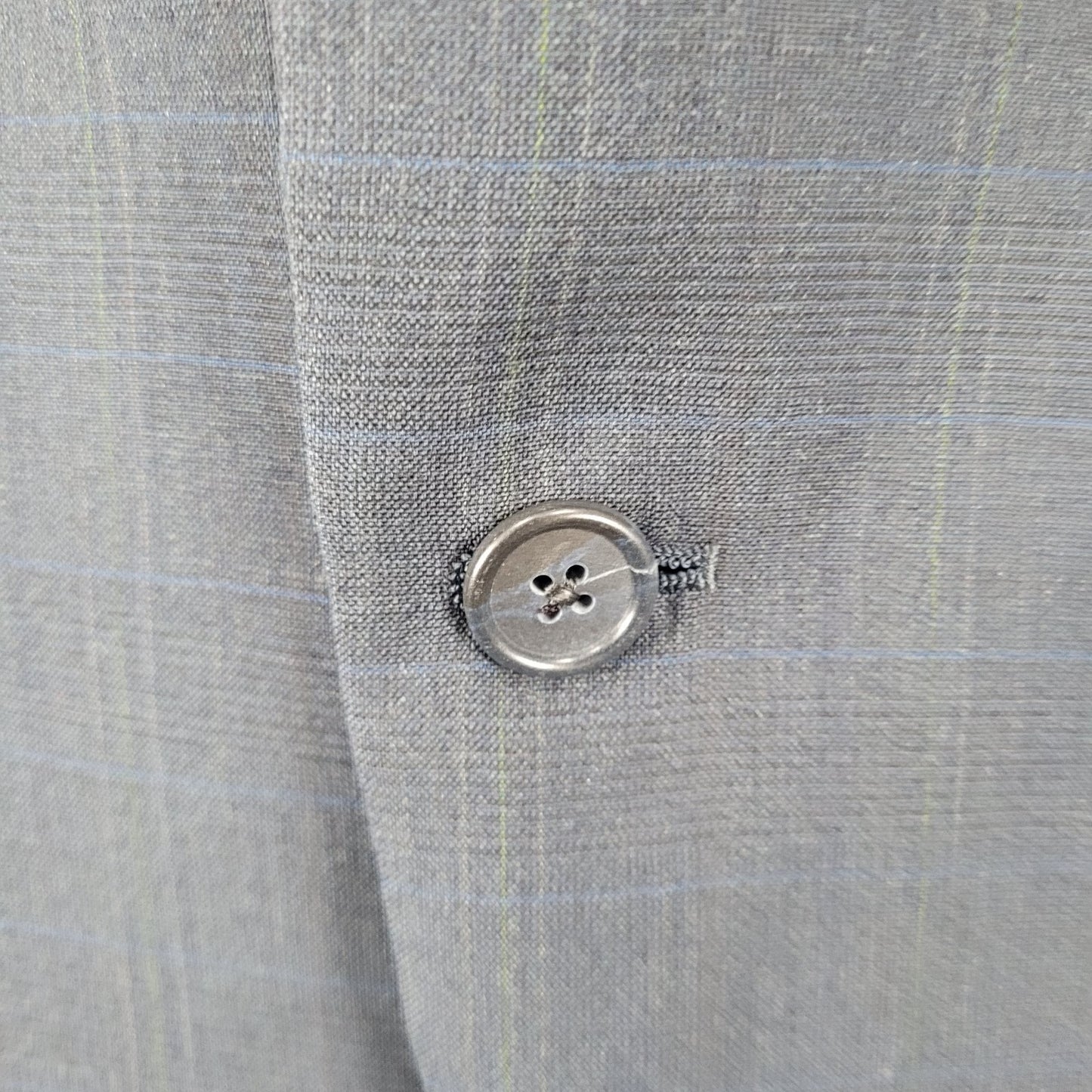 Hart Schaffner & Marx Blue Check Full Suit USA Made Jacket Size 42R Pants 34x31