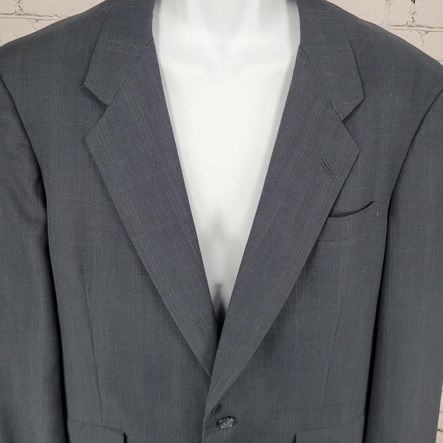 Hart Schaffner & Marx Blue Check Full Suit USA Made Jacket Size 42R Pants 34x31