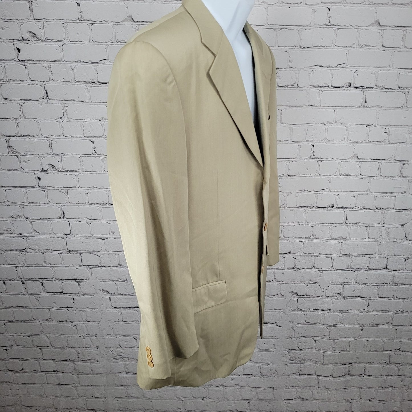 Ermenegildo Zegna Beige Silk Wool 3 Button Blazer Sport Coat Size 50 US 40