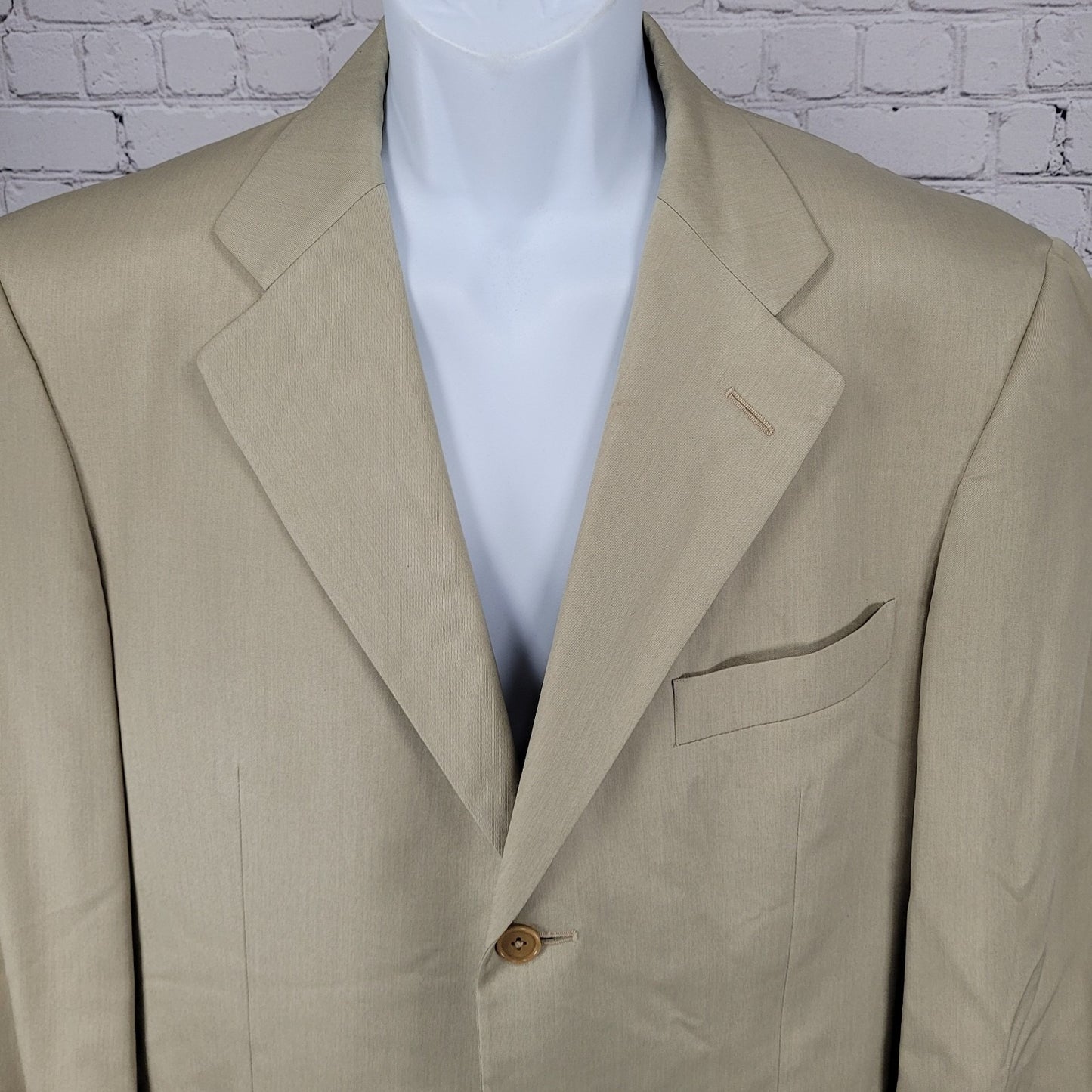 Ermenegildo Zegna Beige Silk Wool 3 Button Blazer Sport Coat Size 50 US 40