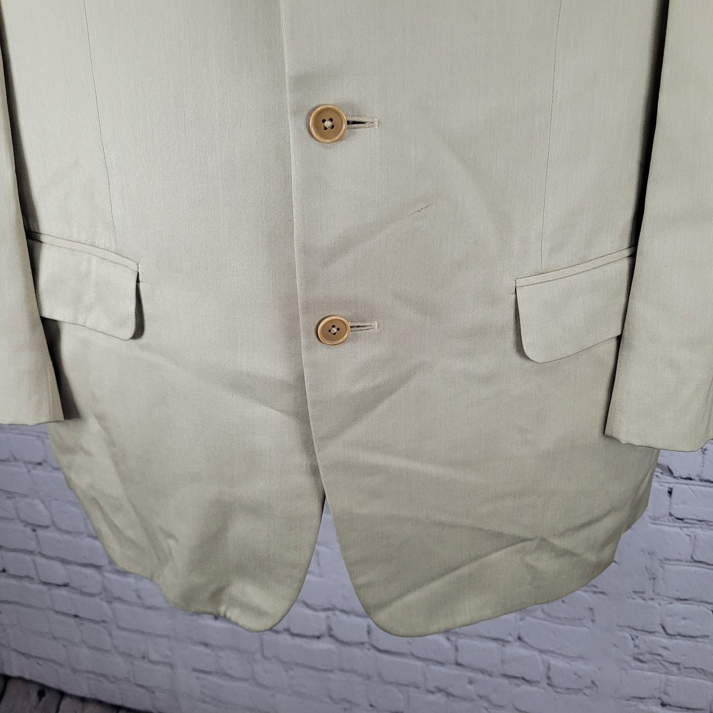 Ermenegildo Zegna Beige Silk Wool 3 Button Blazer Sport Coat Size 50 US 40