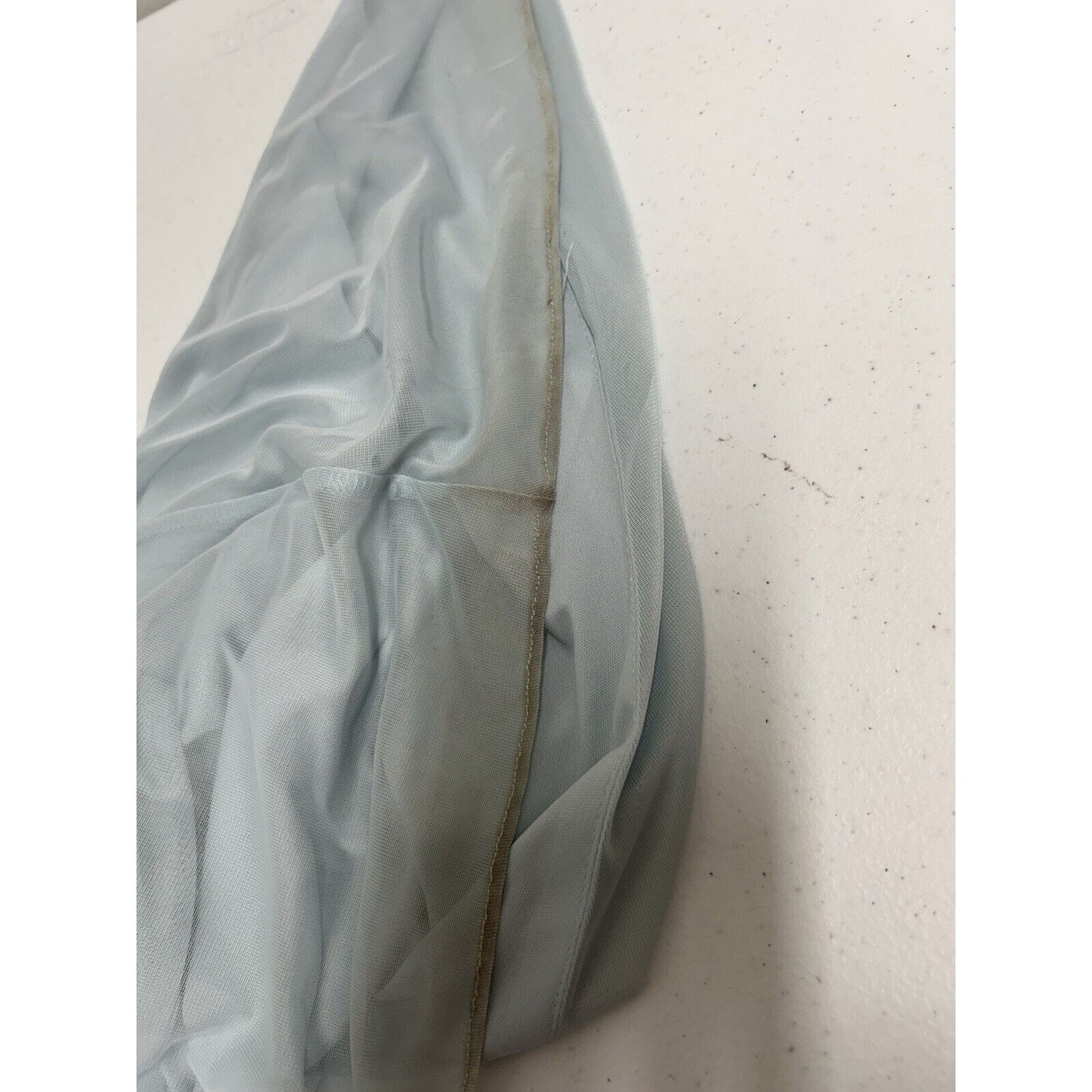 Azazie Sky Blue Racerback Front Slit Fitted Pleated Kalea Maxi Gown Dress XS