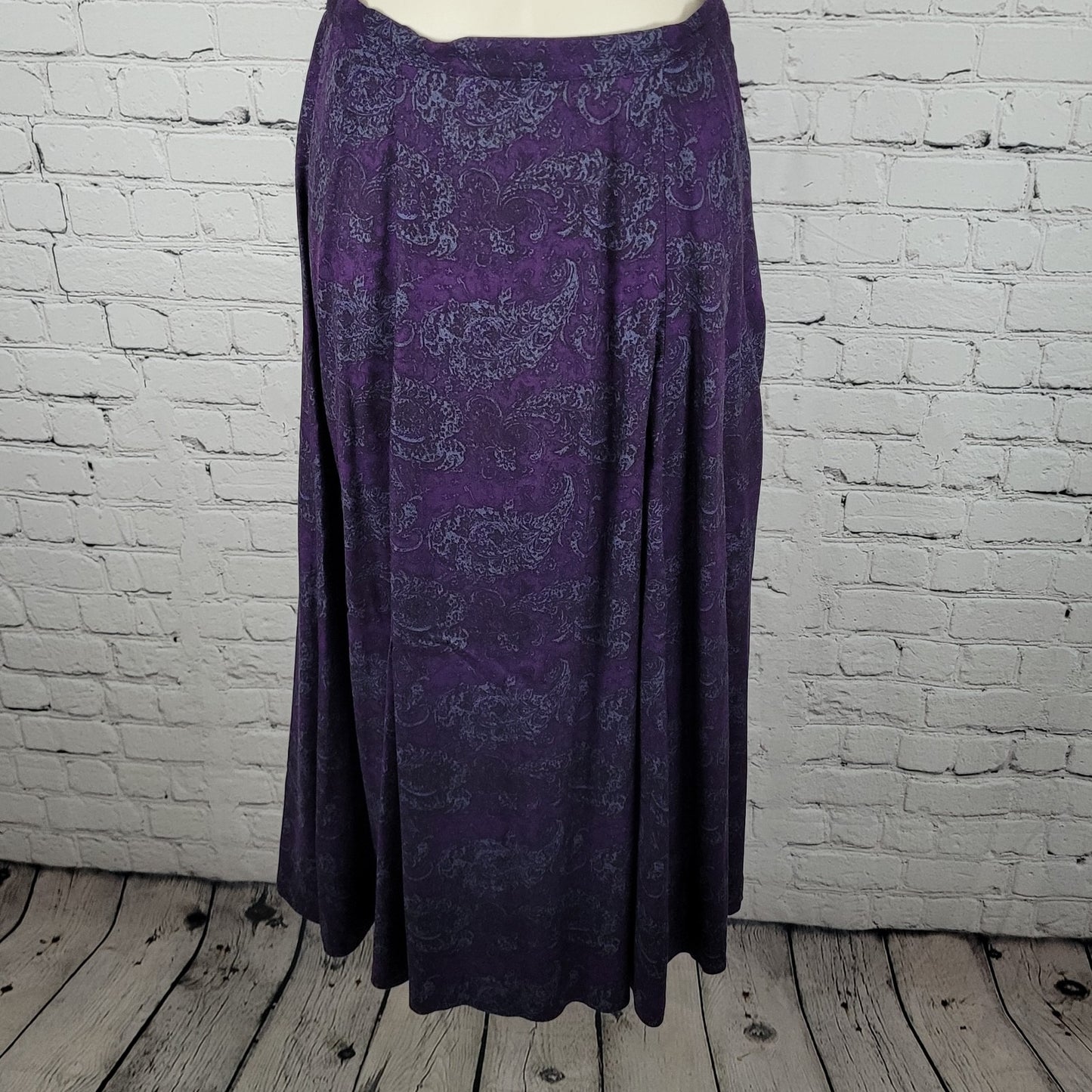 VTG Leslie Fay Purple Paisley 3 Piece Set Jacket Skirt Suit Scarf Outfit 10P