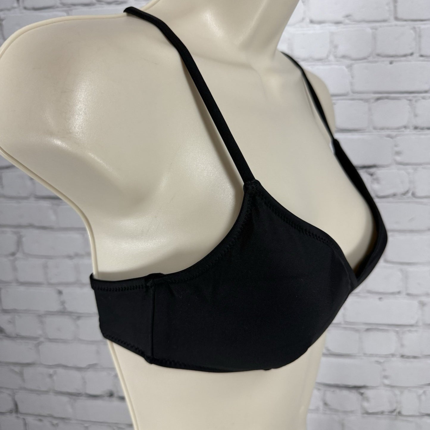 J Crew Re-imagined Solid Black Strappy Bikini Top Size Medium M