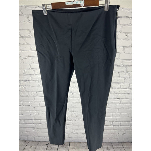 Lauren Ralph Lauren Black Flat Front Side Zip Hi-Rise Tapered Dress Pants 12