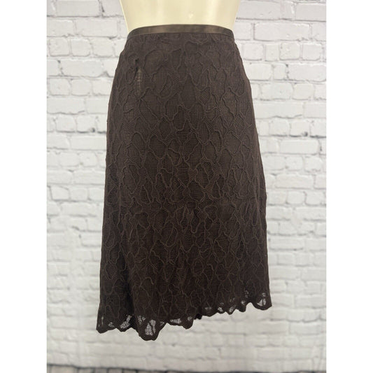 NWD ETCetera Bonbon Colored Lace Knee Length Lined Pencil Skirt Women’s Size 10