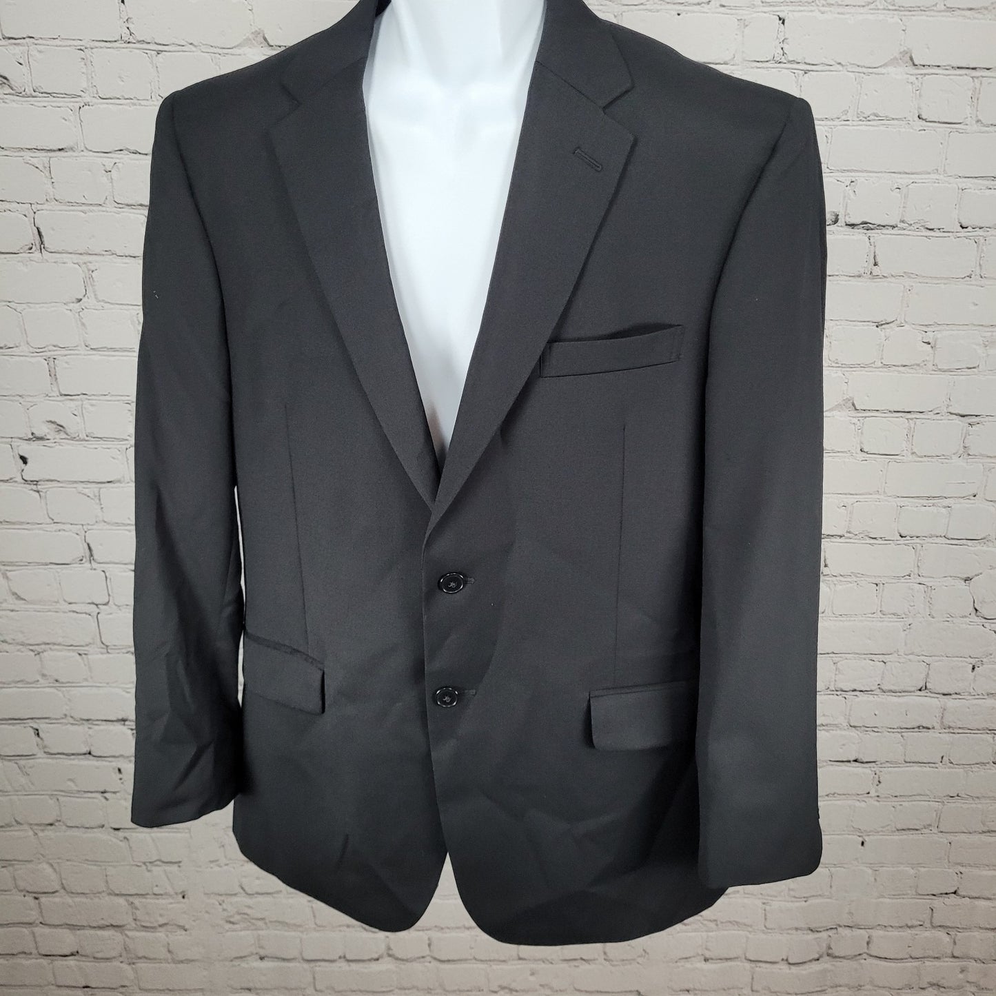 Jos A Bank Black 100% Wool Travelers Tailored Fit Blazer Sport Coat Size 42R