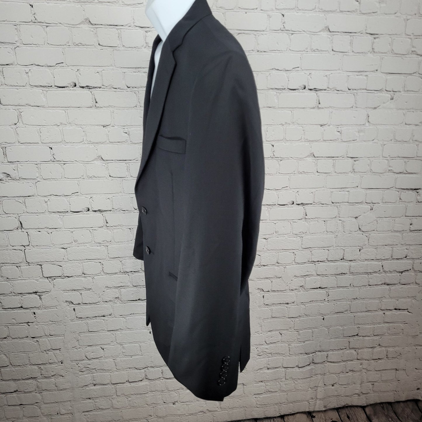 Jos A Bank Black 100% Wool Travelers Tailored Fit Blazer Sport Coat Size 42R