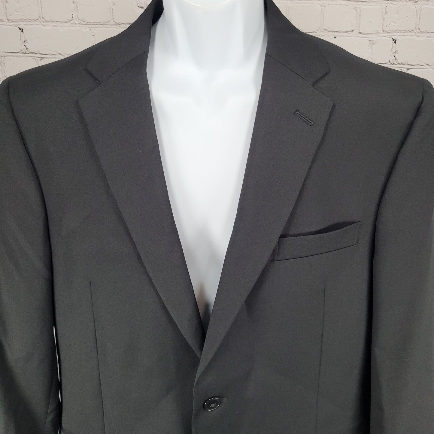 Jos A Bank Black 100% Wool Travelers Tailored Fit Blazer Sport Coat Size 42R