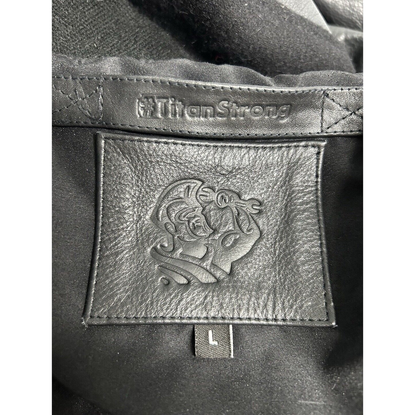 Titan Strong Black Wool Shell Leather Sleeves Inner Lined Men’s Bomber Jacket L