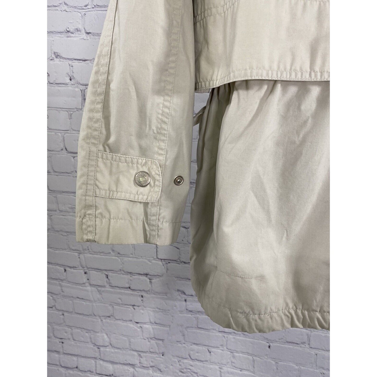 London Fog Tan Zip Collared Elastic Waist Lightweight Jacket Small Petite SP