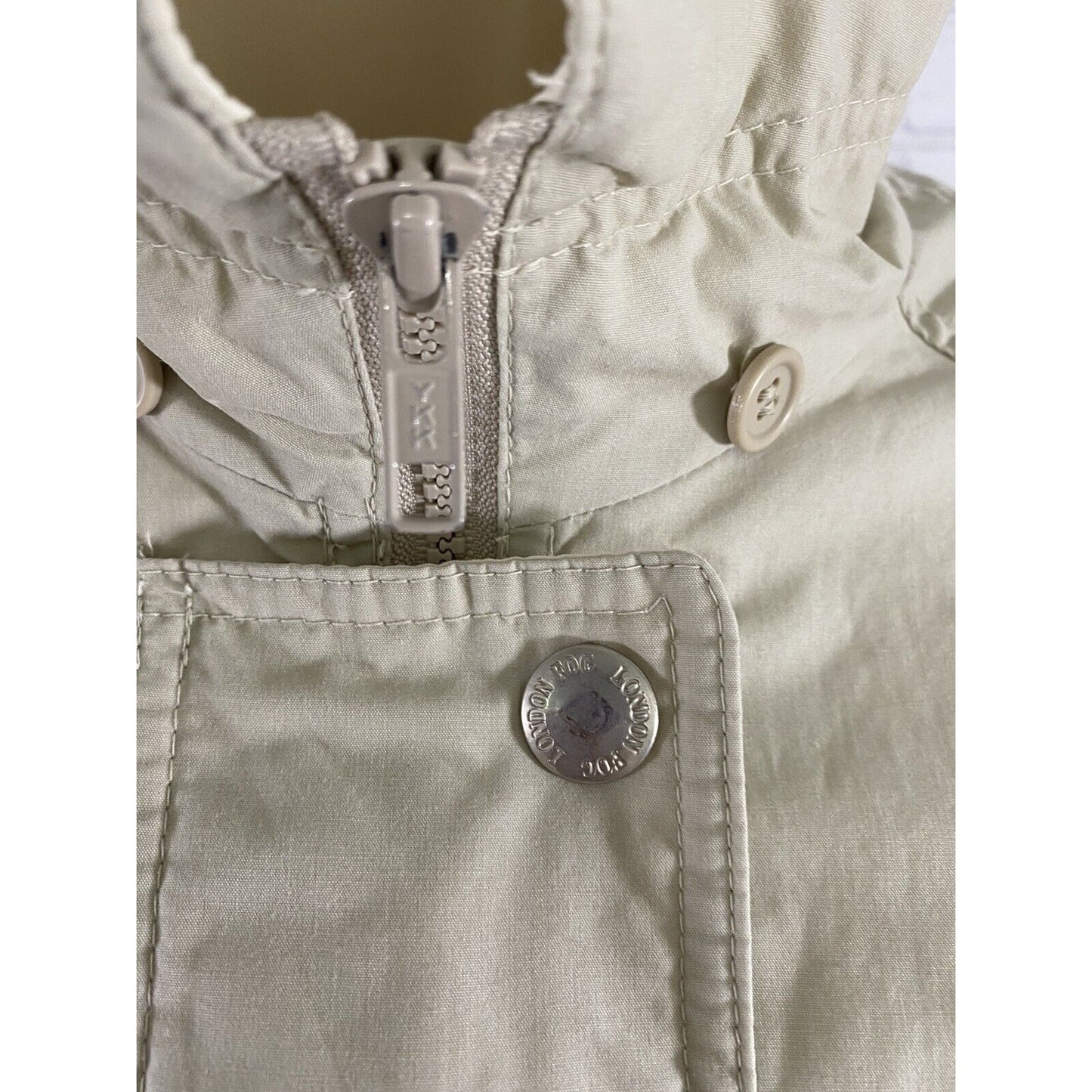 London Fog Tan Zip Collared Elastic Waist Lightweight Jacket Small Petite SP