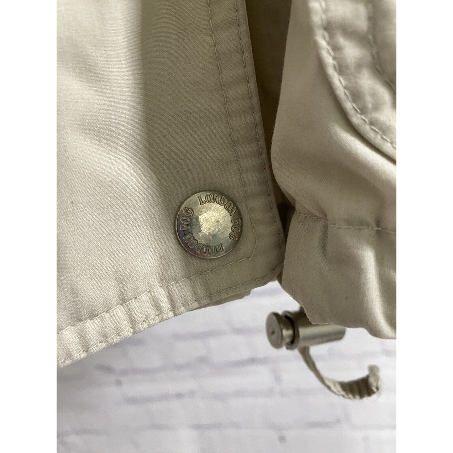 London Fog Tan Zip Collared Elastic Waist Lightweight Jacket Small Petite SP