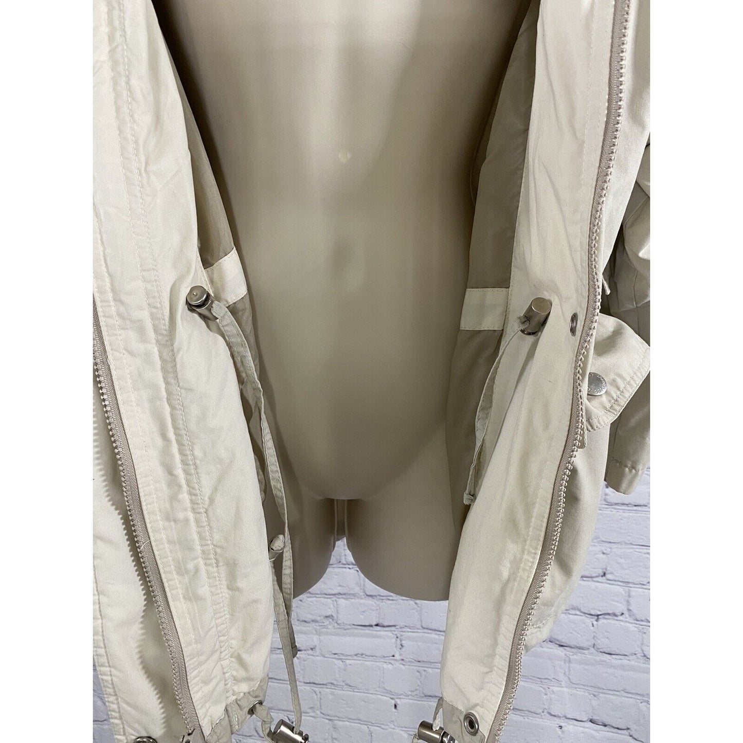 London Fog Tan Zip Collared Elastic Waist Lightweight Jacket Small Petite SP