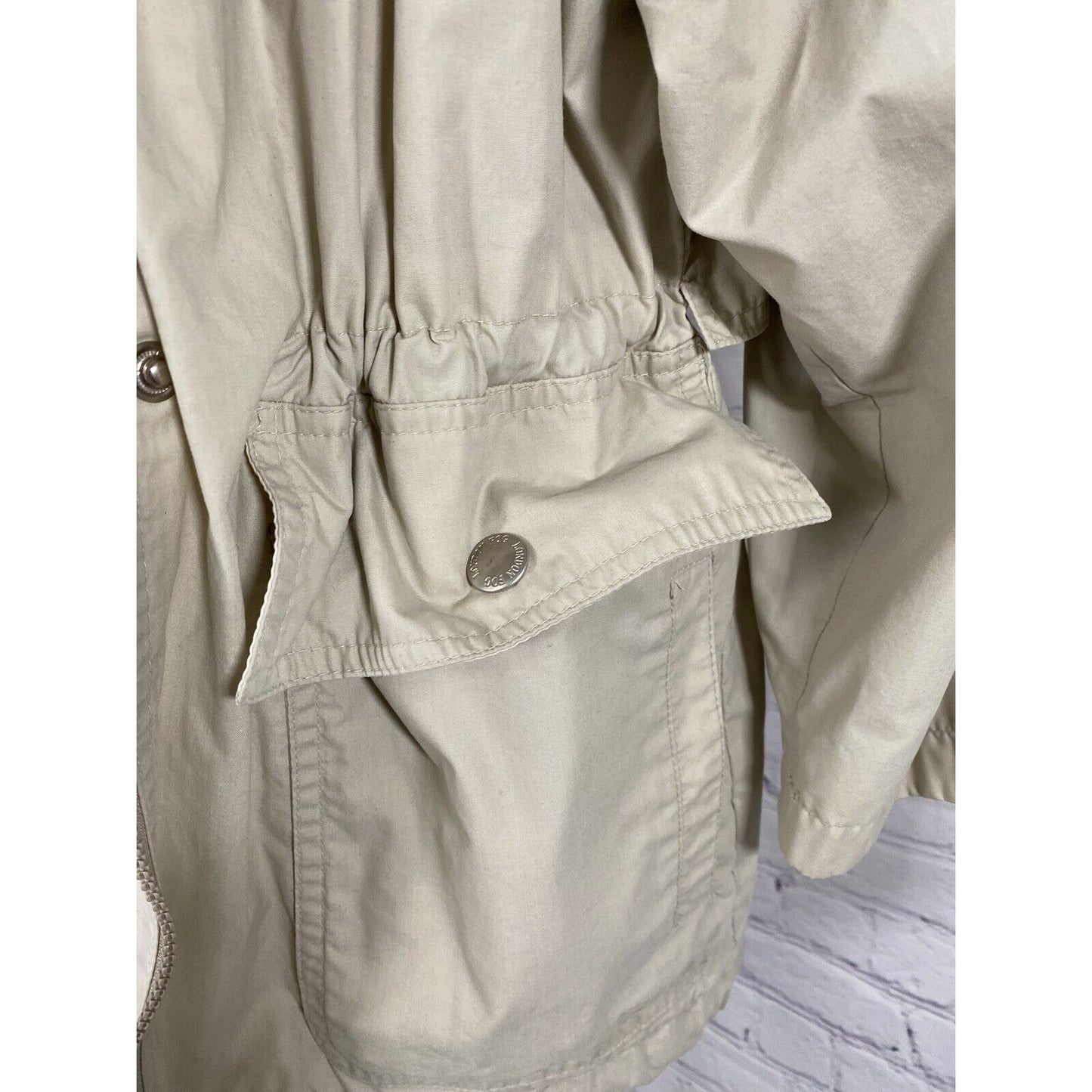 London Fog Tan Zip Collared Elastic Waist Lightweight Jacket Small Petite SP