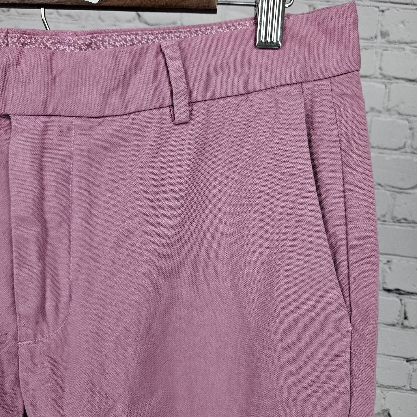Bonobos Pink Slim Taper Cotton Stretch Flat Front Slash Pocket Chino Pants 33x32
