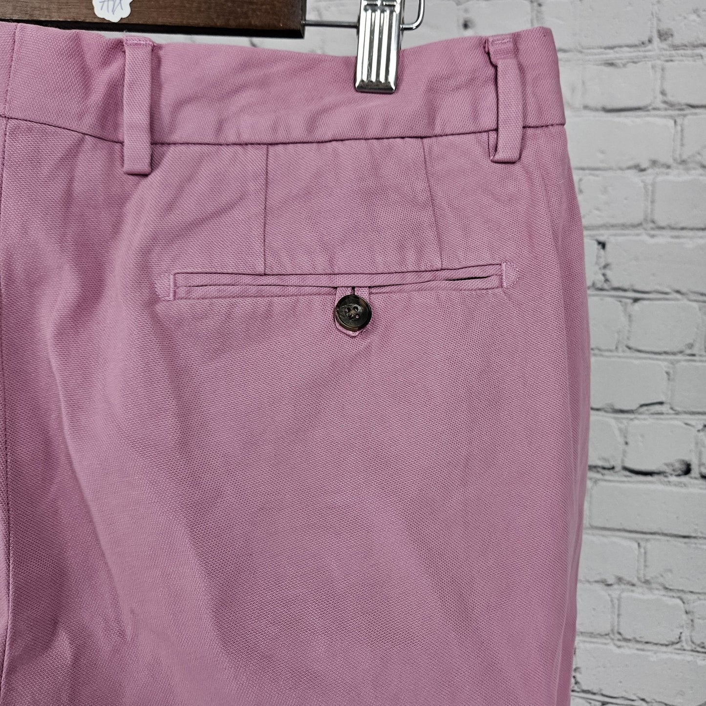 Bonobos Pink Slim Taper Cotton Stretch Flat Front Slash Pocket Chino Pants 33x32