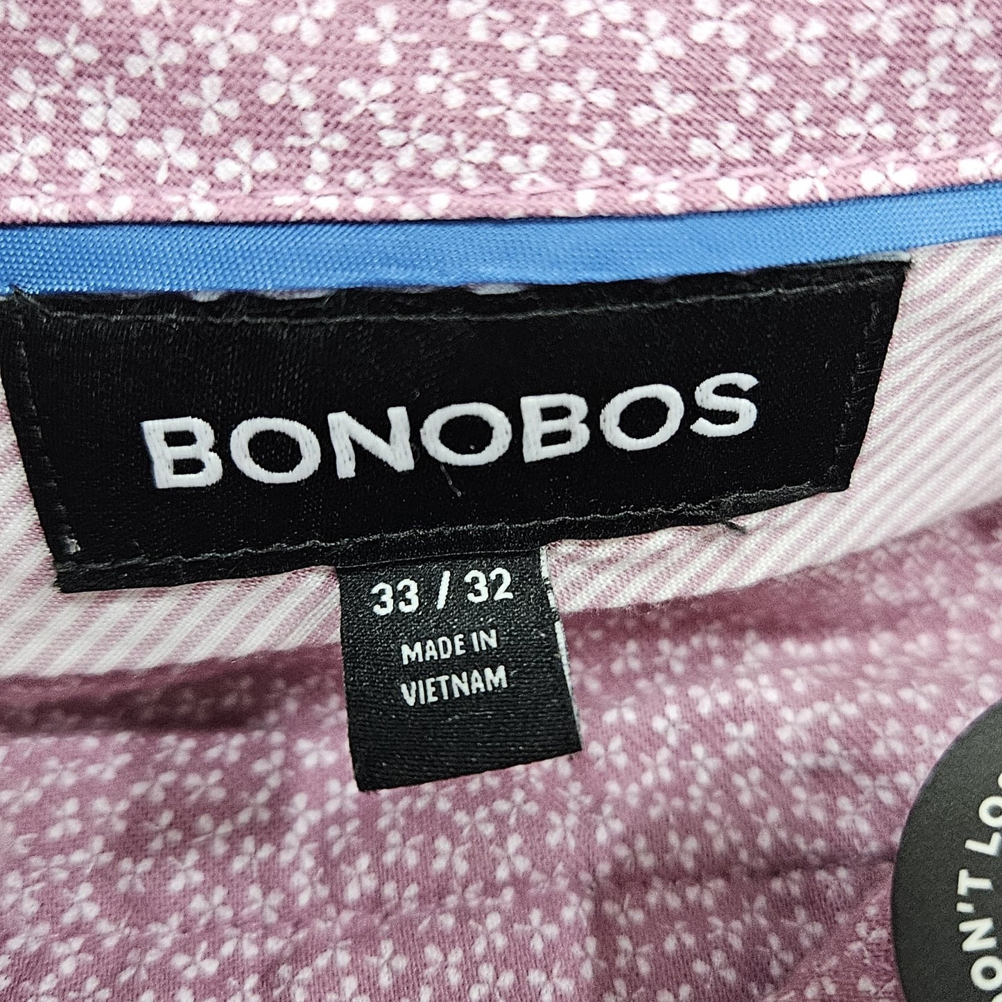 Bonobos Pink Slim Taper Cotton Stretch Flat Front Slash Pocket Chino Pants 33x32