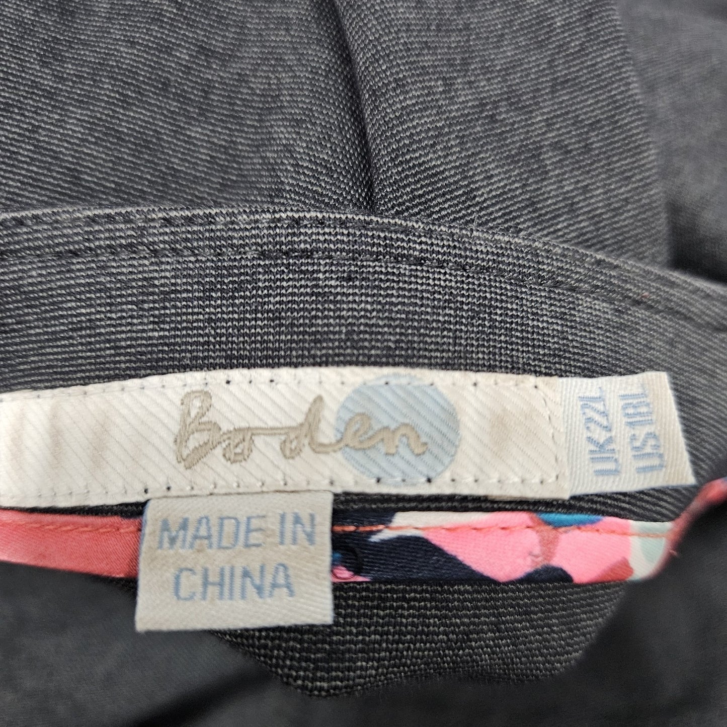 Boden Grey Short Sleeve Pleated Neckline Unlined Stretch A-Line Midi Dress 18L