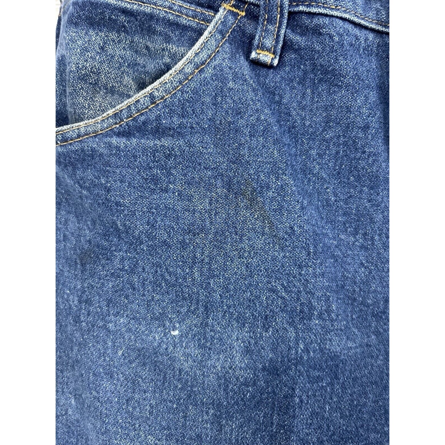 Wrangler 13 Original Flame Resistant Blue 100% Cotton Distressed Jeans (34X36)