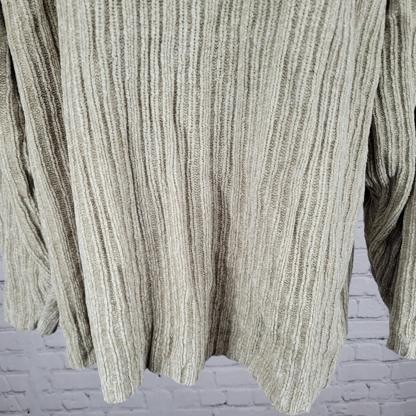PAZZO Beige Velvety Velour Knit Oversized Pullover Dolman Sweater Size Large L