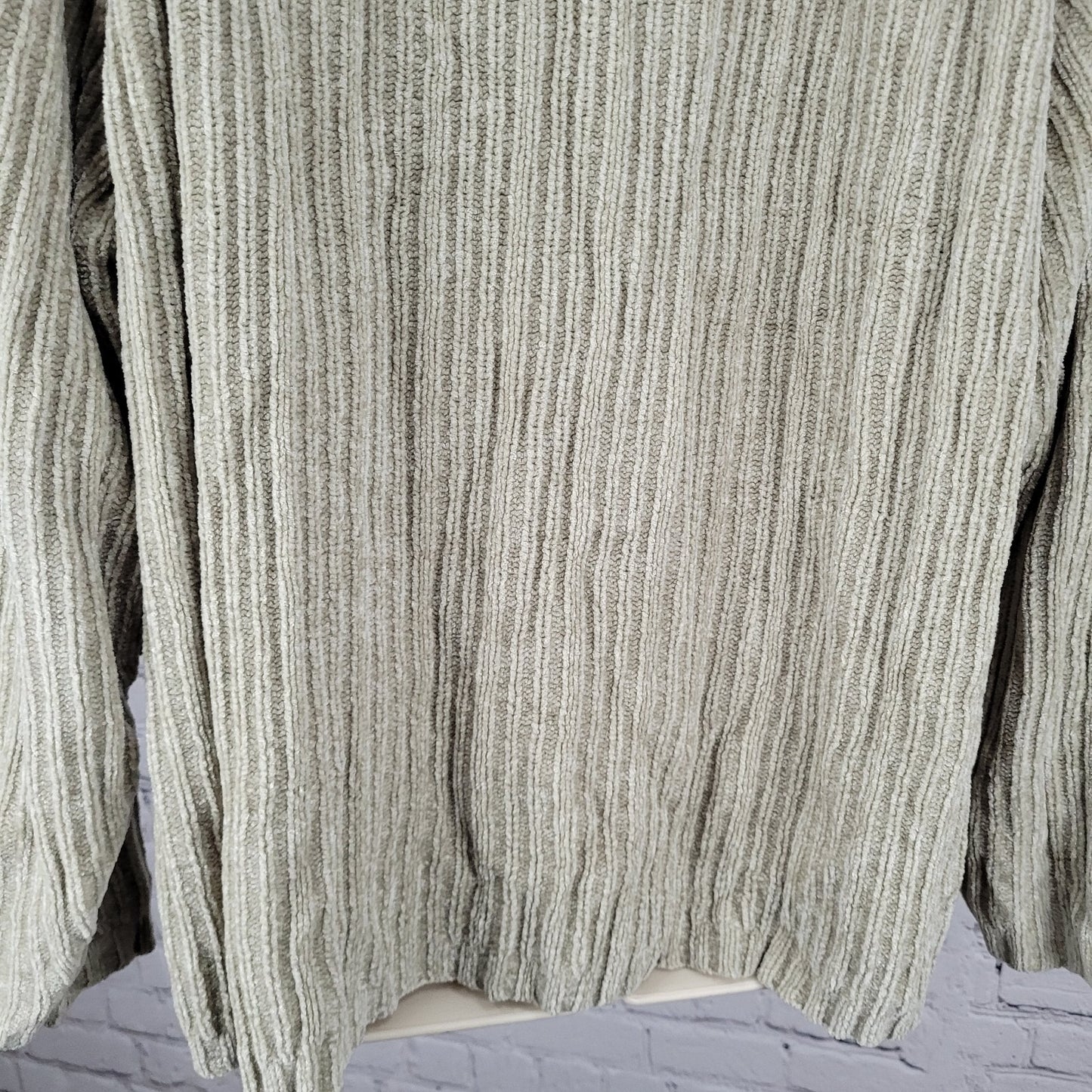 PAZZO Beige Velvety Velour Knit Oversized Pullover Dolman Sweater Size Large L
