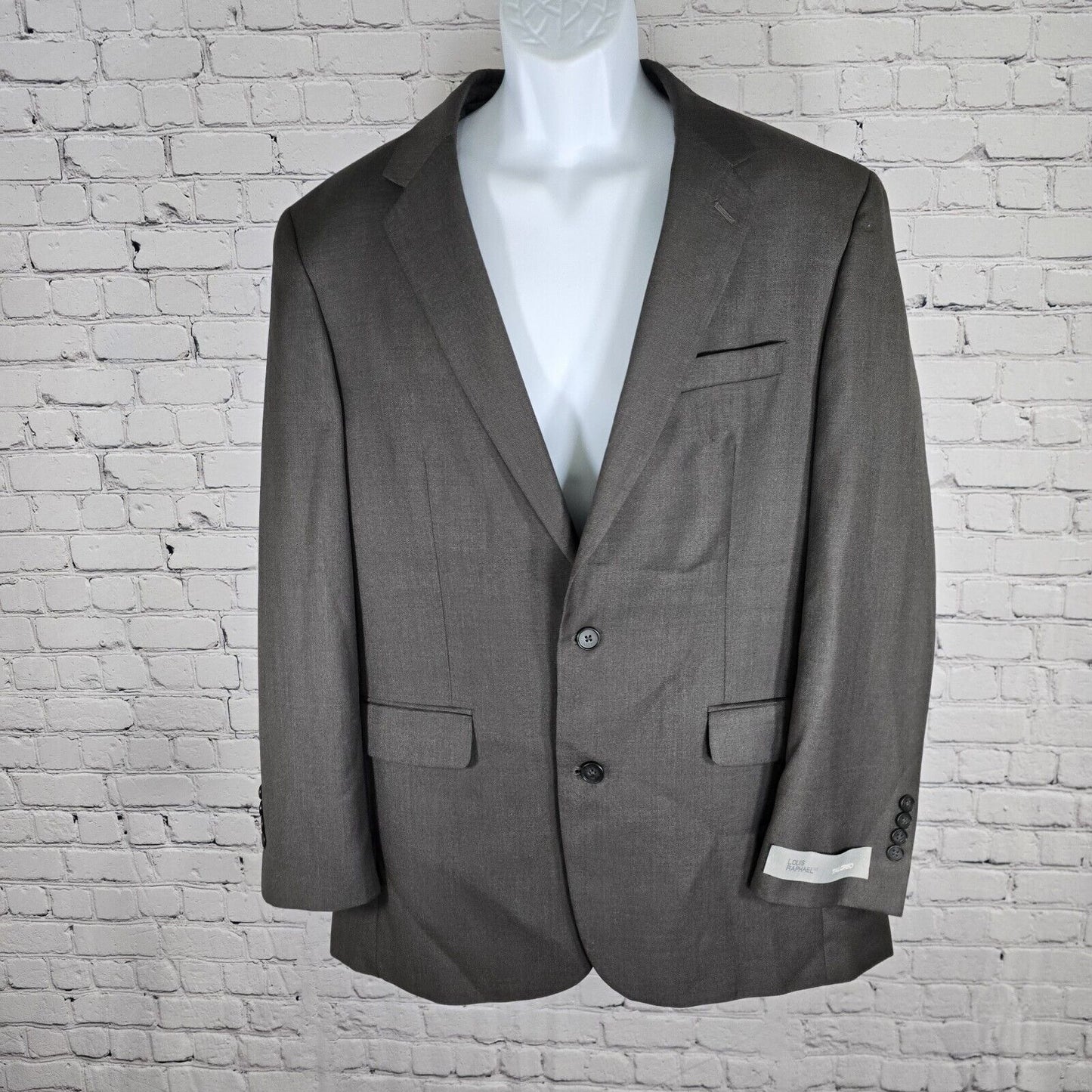 Louis Raphael Tailored Comfort Super 150s Gray Twill Sport Coat Blazer Size 42L