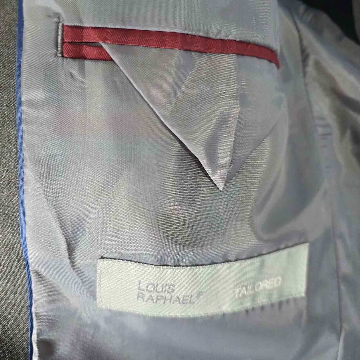 Louis Raphael Tailored Comfort Super 150s Gray Twill Sport Coat Blazer Size 42L