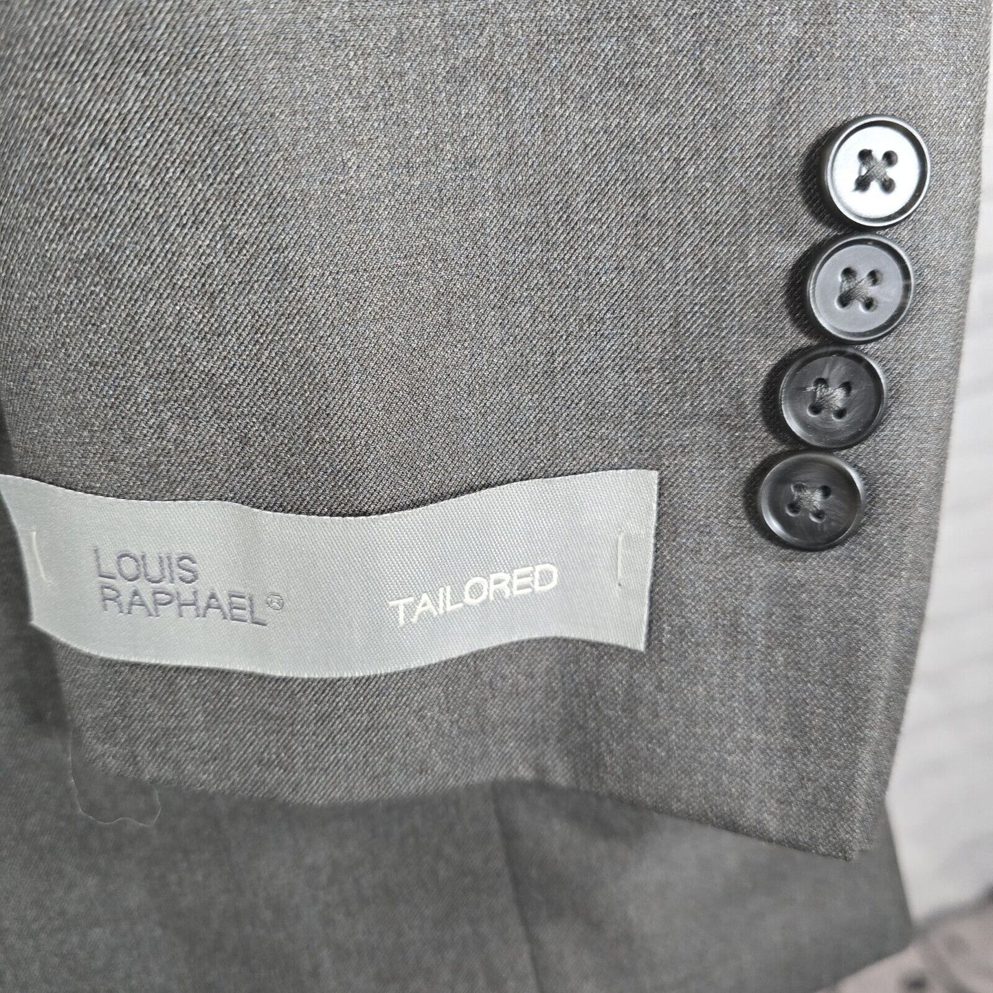 Louis Raphael Tailored Comfort Super 150s Gray Twill Sport Coat Blazer Size 42L