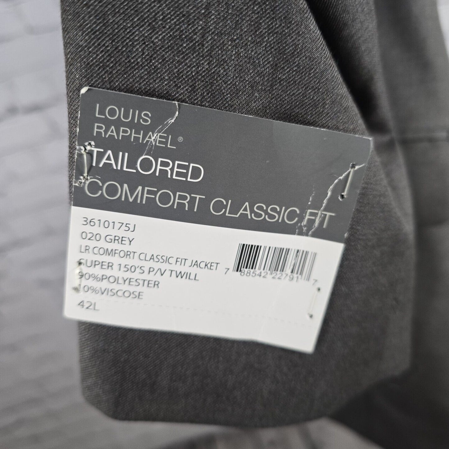 Louis Raphael Tailored Comfort Super 150s Gray Twill Sport Coat Blazer Size 42L