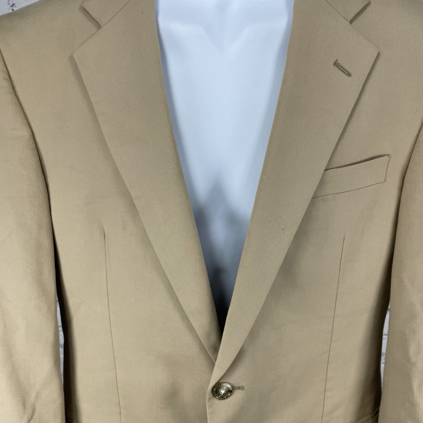 Jos A Bank Tan Cotton Wool 2 Button Vented Notch Blazer Sport Coat Size 40L