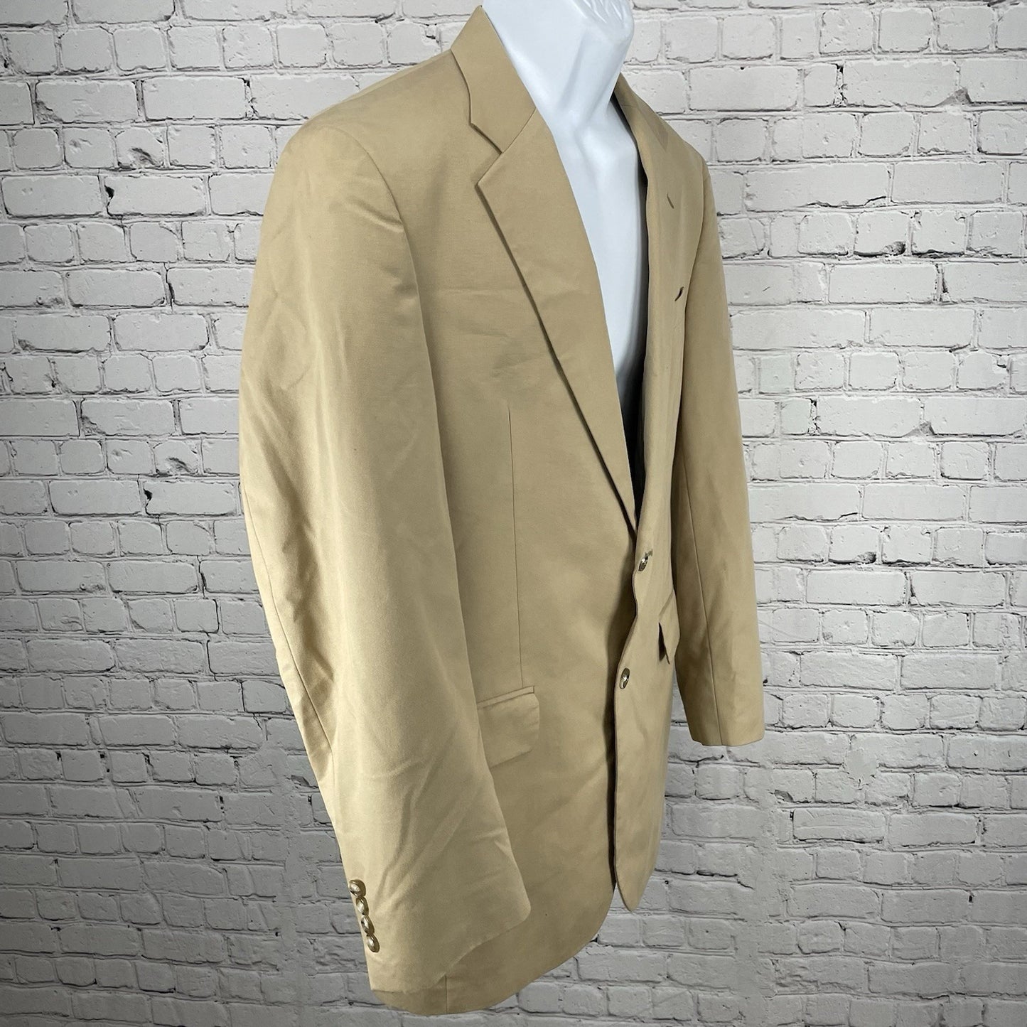 Jos A Bank Tan Cotton Wool 2 Button Vented Notch Blazer Sport Coat Size 40L
