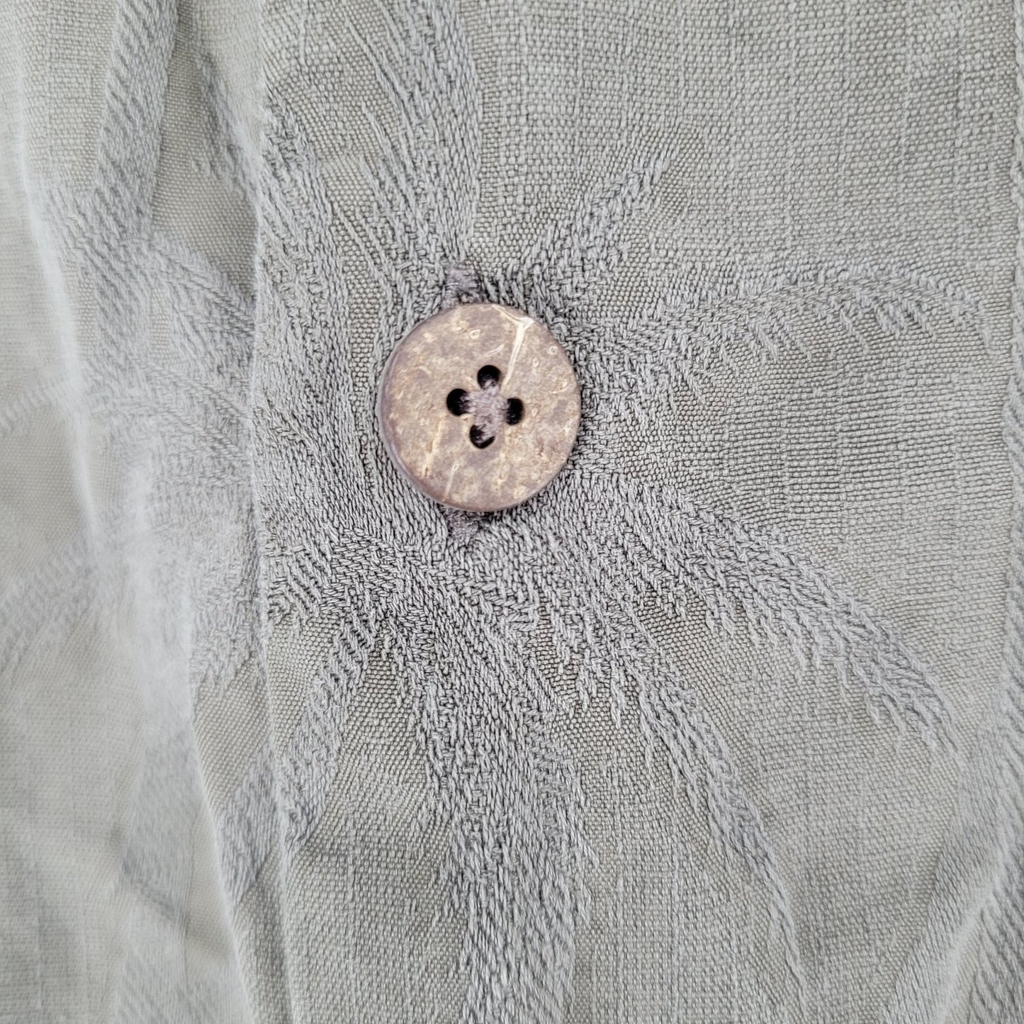 Tommy Bahama Brown 100% Silk Palm Tree Hawaiian Button Up Shirt Size Large L