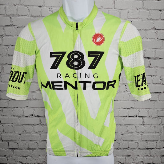 Castelli Green Full Zip Holland Racing Short Sleeve Bike Cycling Jersey Top XS