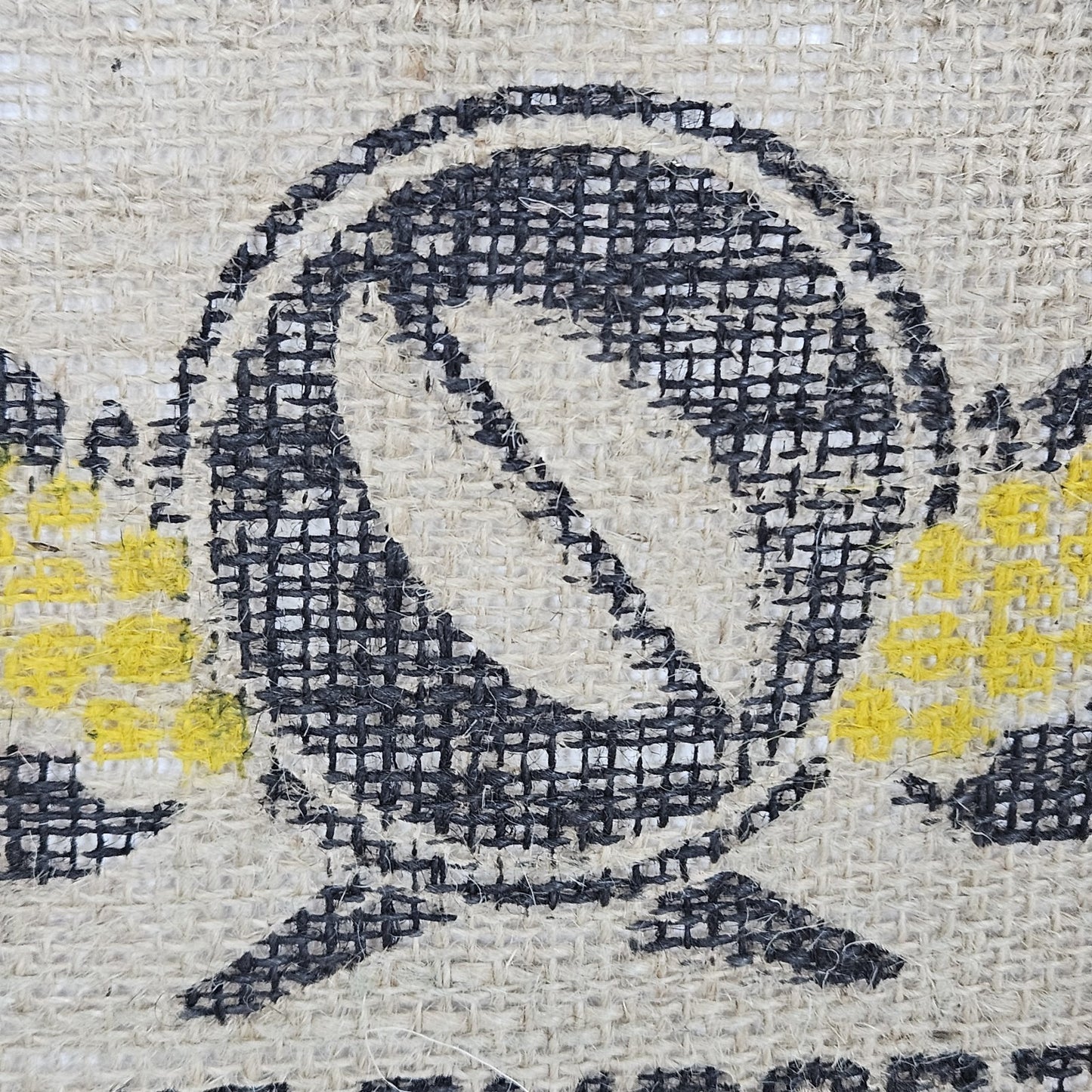 Bourbon Coffee Import Authentic Burlap Sack Canvas Wrapped Wood Framed Art 24x18