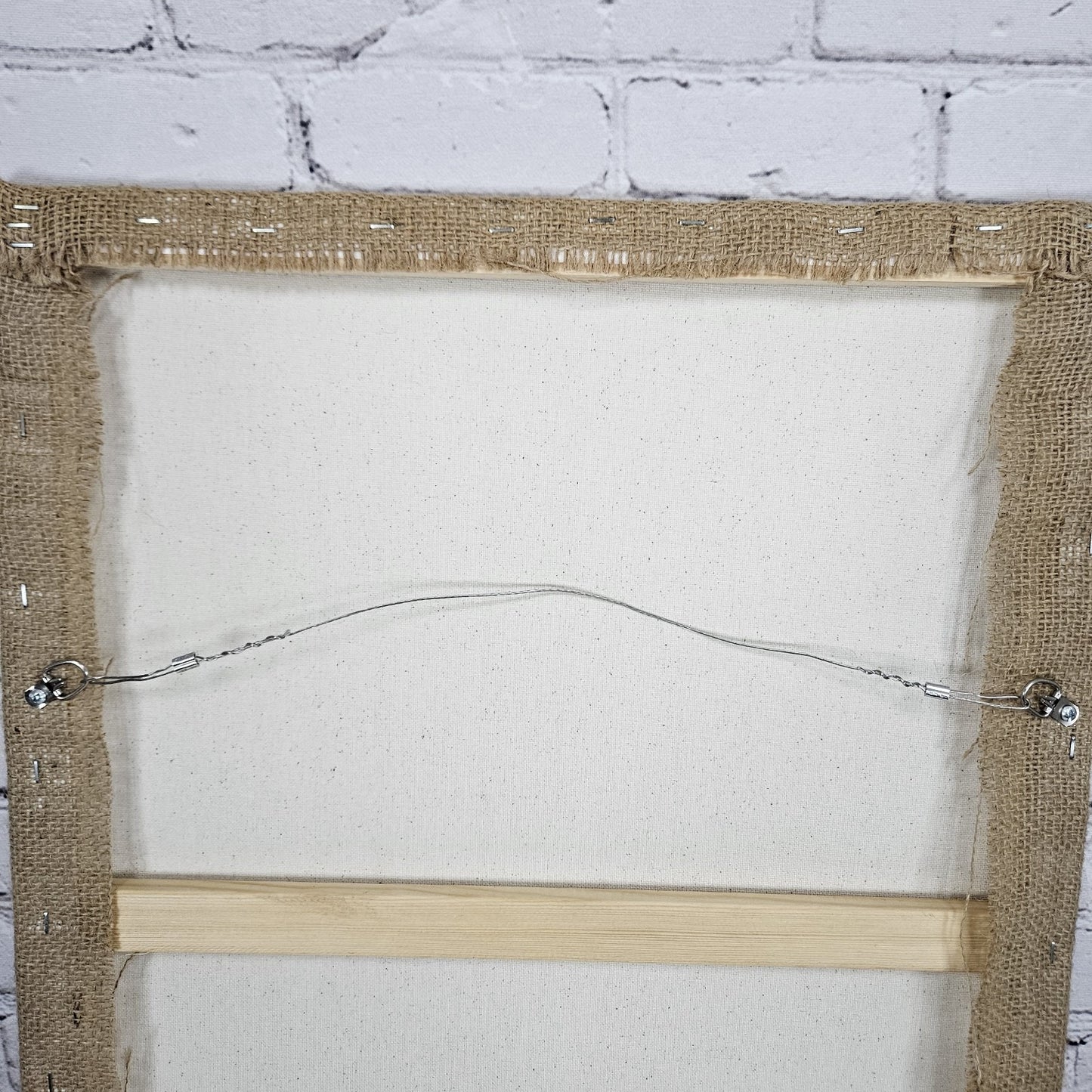 Bourbon Coffee Import Authentic Burlap Sack Canvas Wrapped Wood Framed Art 24x18