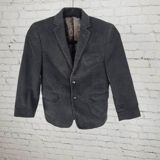 Lauren Ralph Lauren Black Corduroy 100% Cotton Notch Blazer Jacket Boys Size 10