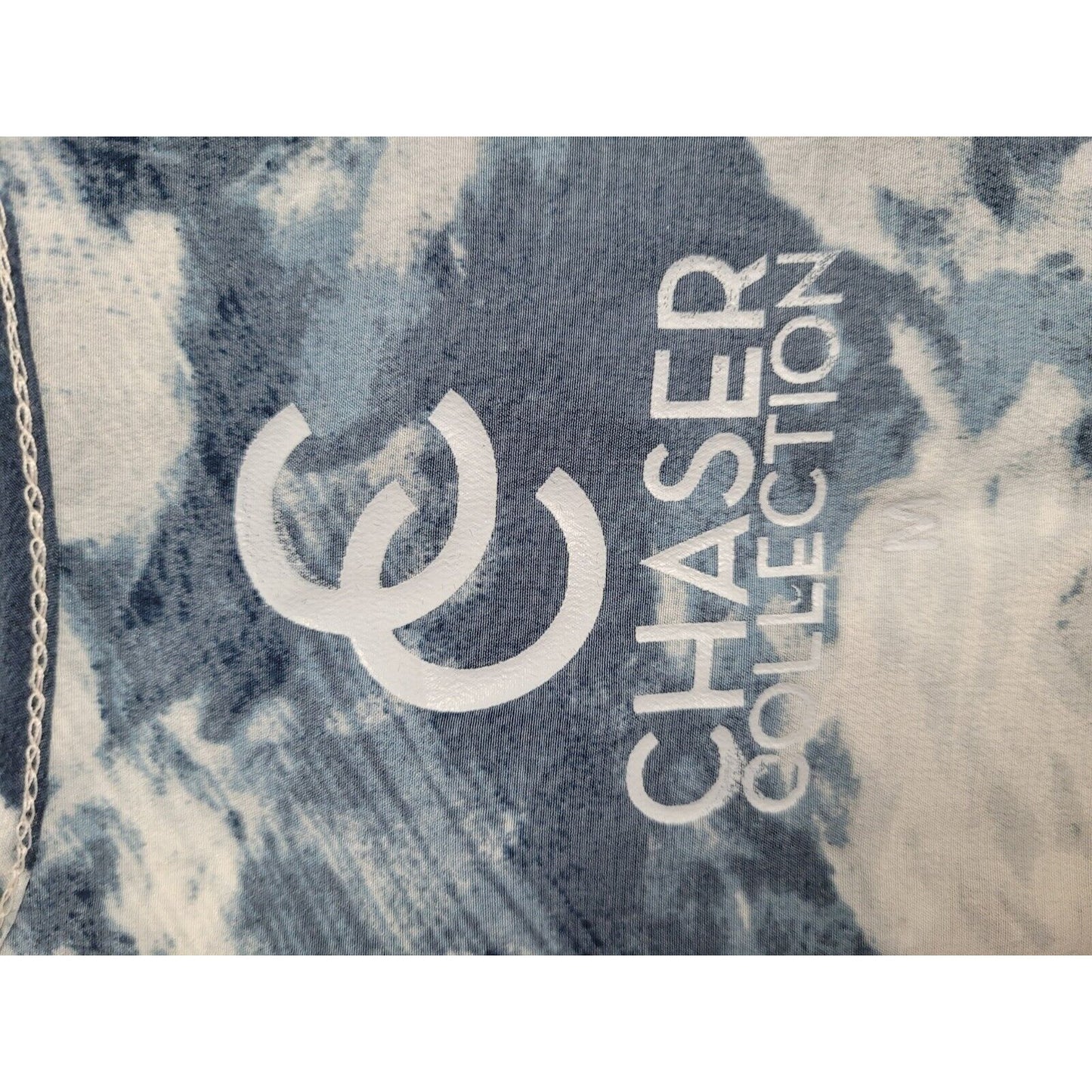 Chaser Collection 100% Silk Lightweight Semi Sheer Blue Floral Top Blouse Size M