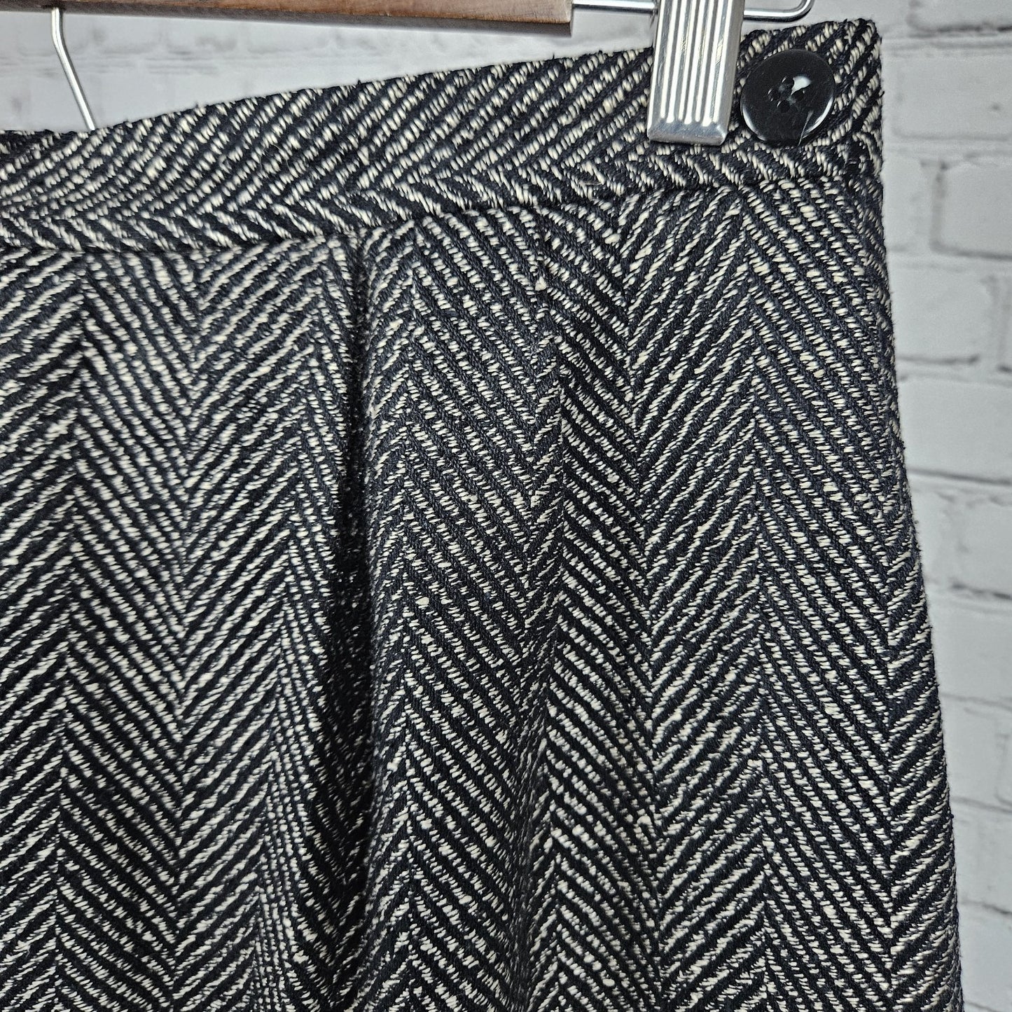 VTG Saks Fifth Avenue Fashion House Sanyo Black 100% Silk Midi Skirt Japan 14